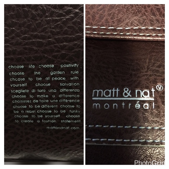 MATT AND NAT MONTREAL DK BROWN AND GREEN BAG - Picture 4 of 4